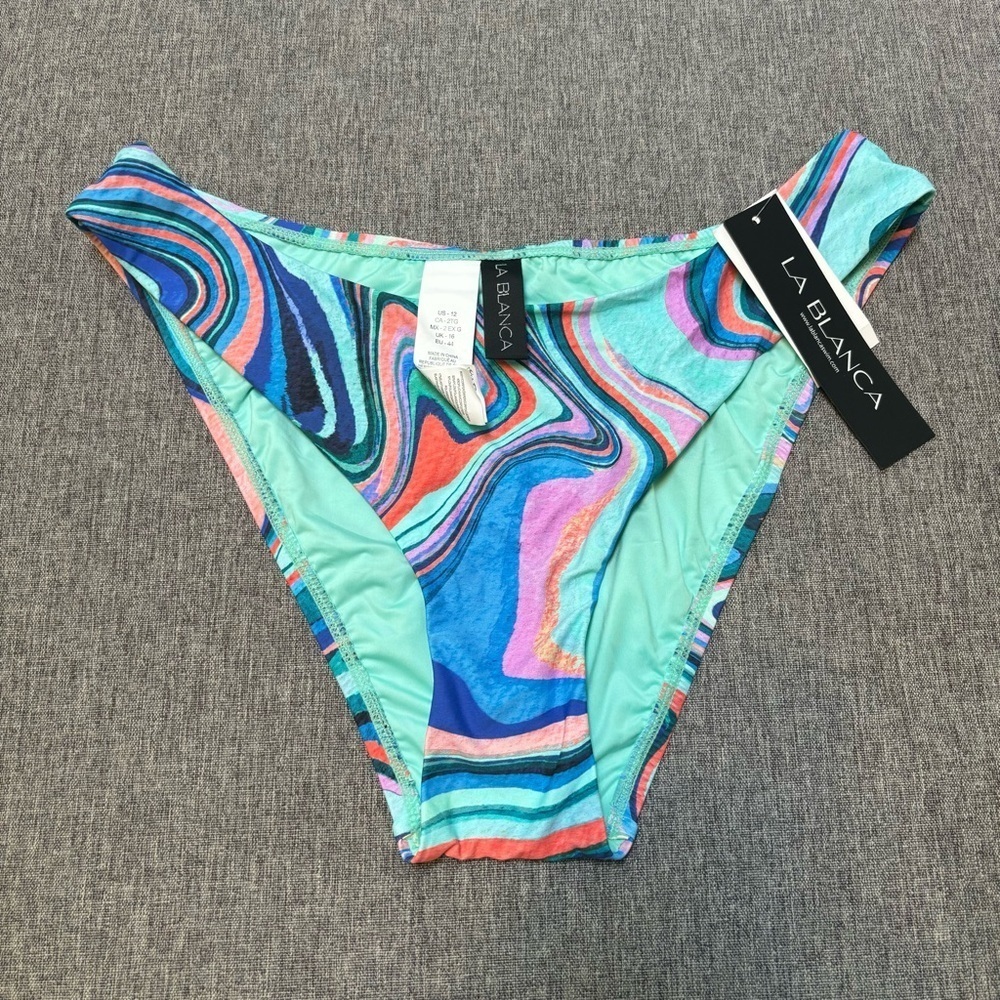 La Blanca Women's Technicolor Side Tab Hipster Bikini Bottom